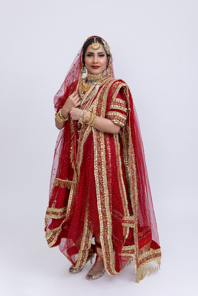 Mehboob De Pompadour - Red Khada Dupatta